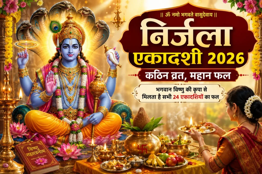 भगवान विष्णु की पूजा करते हुए निर्जला एकादशी 2026